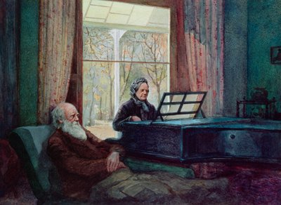 Charles Darwin and His Wife at the Piano by Unbekannt Unbekannt